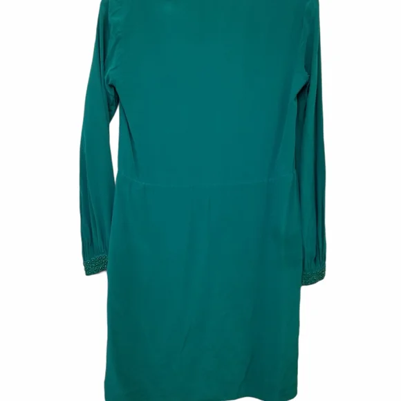 Trina Turk Emerald Long Sleeve Silk Dress - Picture 2 of 8